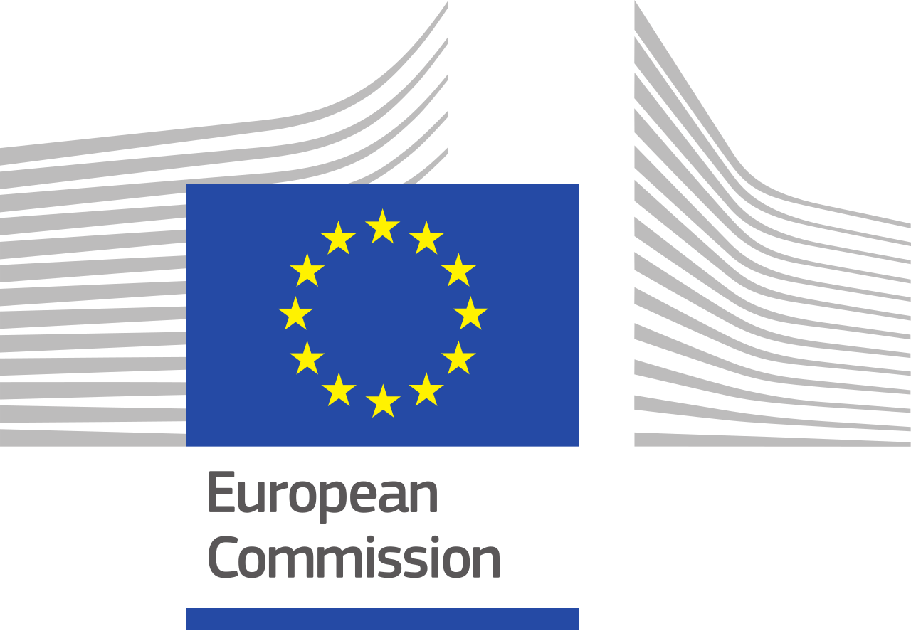 European Commission logo showing EU Flag with Text